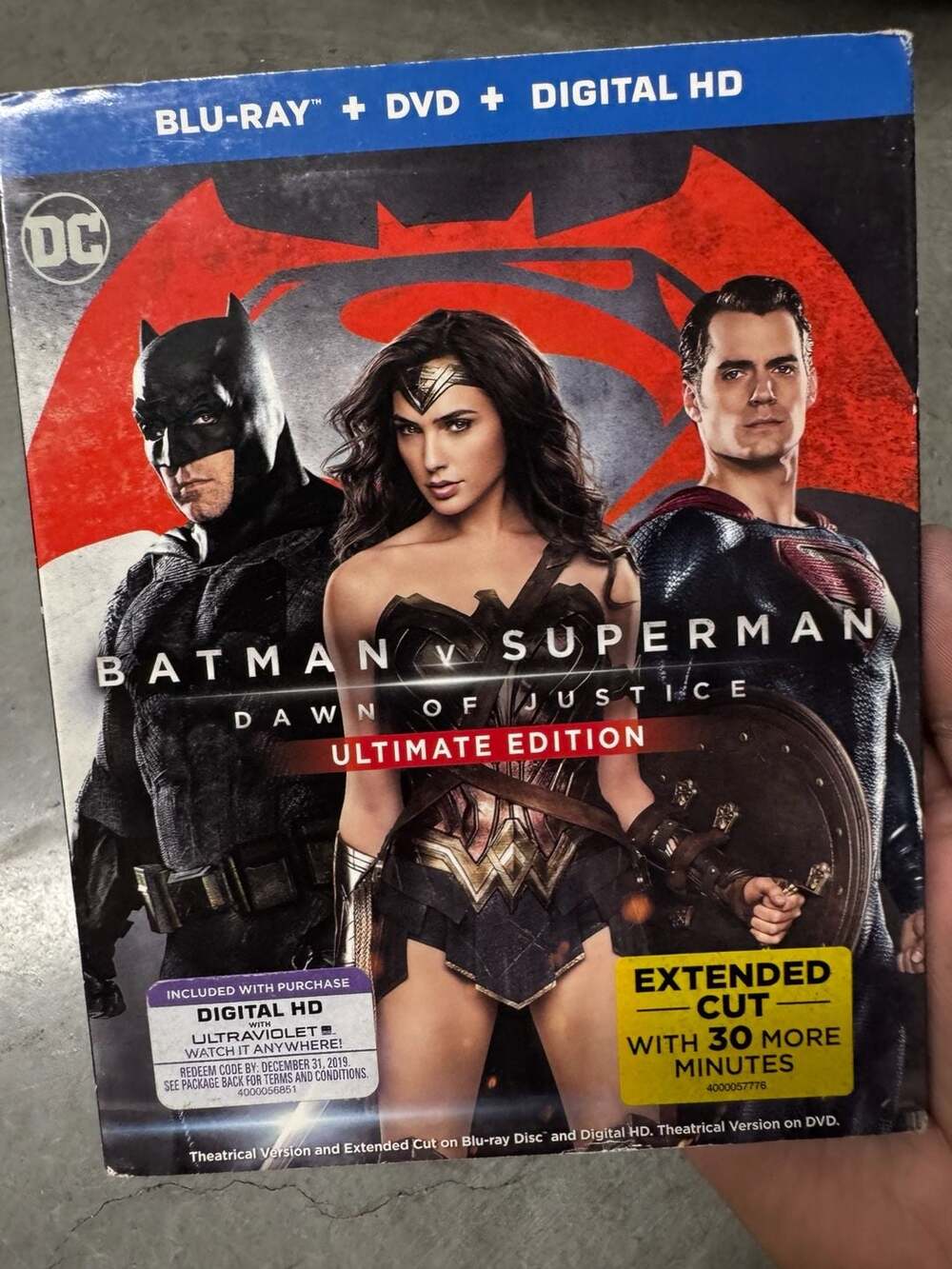 Batman v Superman: Dawn of Justice Ultimate Edition Blu-ray + DVD + Digital HD